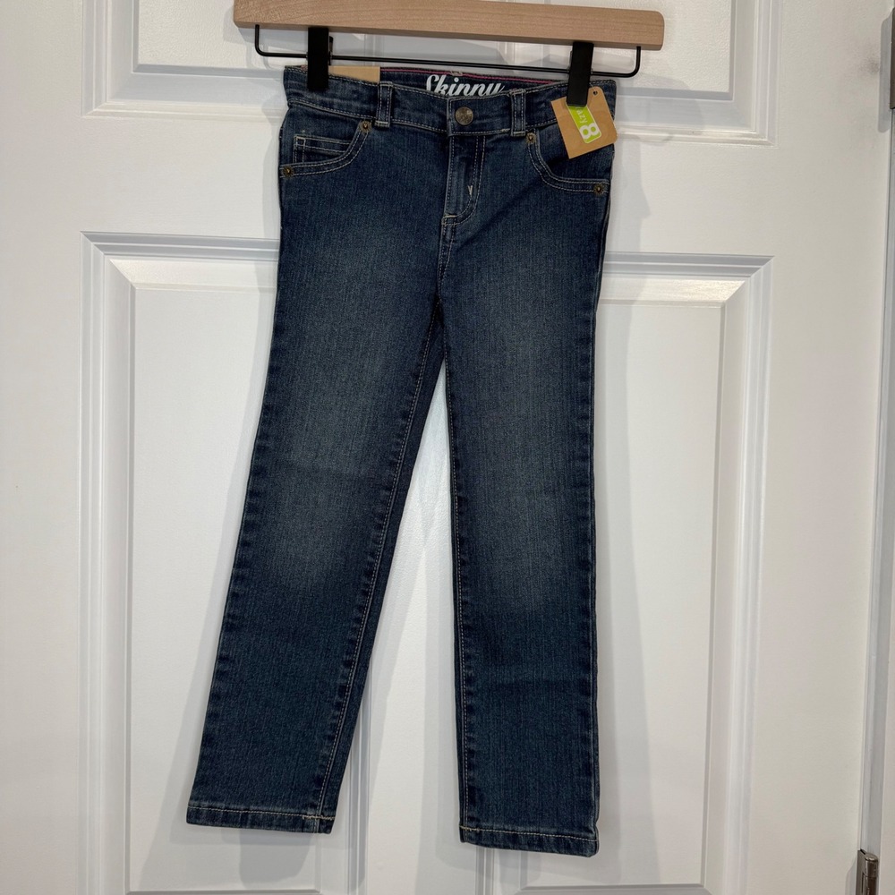 Crazy 8 Girls Skinny Fit Jeans Adjustable Waist Blue Denim Size 5T NEW
